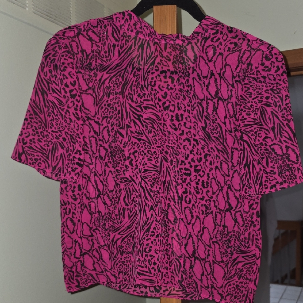 Pink Animal Print Women's Top